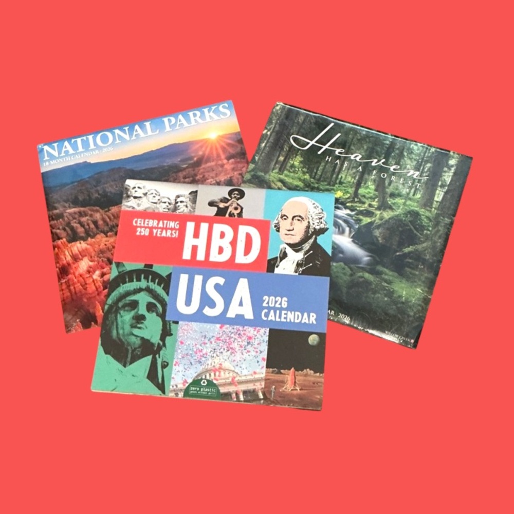 New 3 pack 2026 Calendars America’s 250th birthday Forrest & National Parks